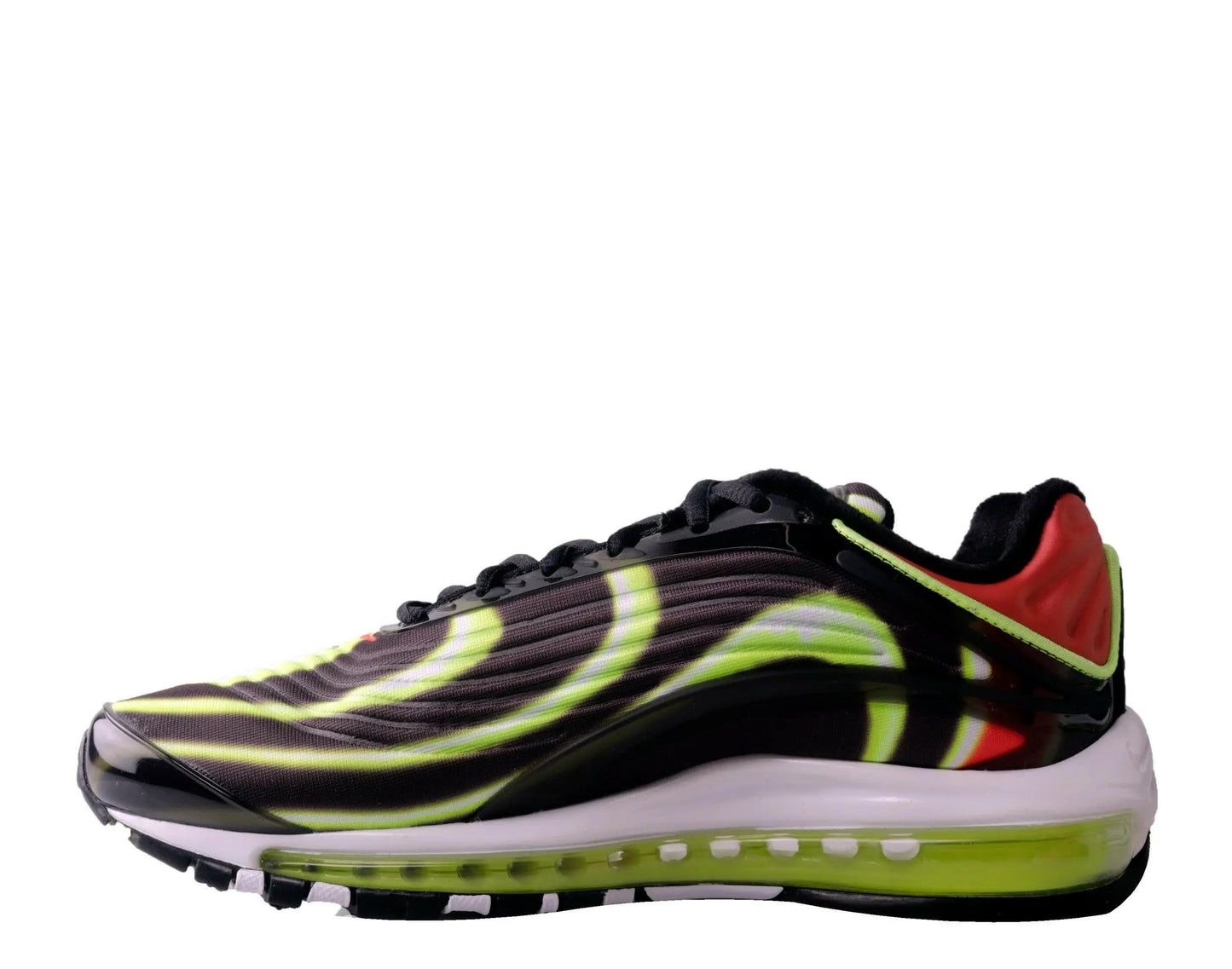 Nike Air Max Deluxe Men Running Sneakers Black/Volt-Habanero Red-White