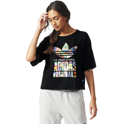 adidas Women's Originals Ramera Flag Cropped Tee