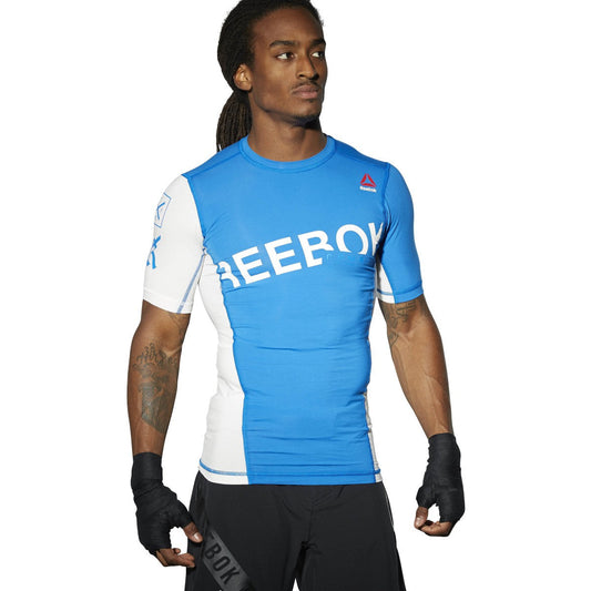 Reebok Men's Train Like A Fighter Short Sleeve Compression Top Tops