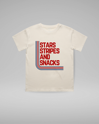 Stars Stripes & Snacks Tee - Vintage Cream