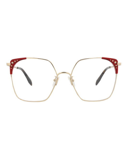 Alexander McQueen Square-Frame Metal Optical Frames