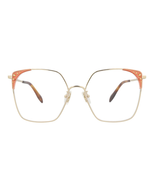 Alexander McQueen Square-Frame Metal Optical Frames