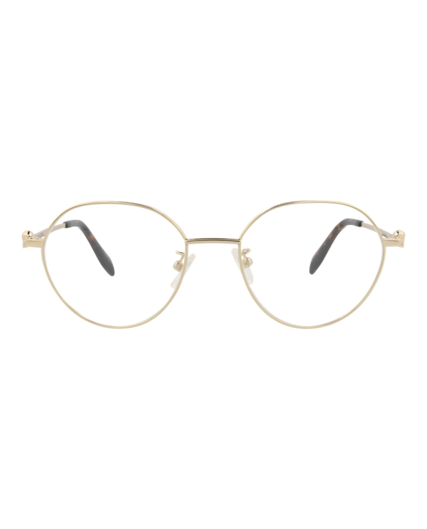 Alexander McQueen Round-Frame Metal Optical Frames