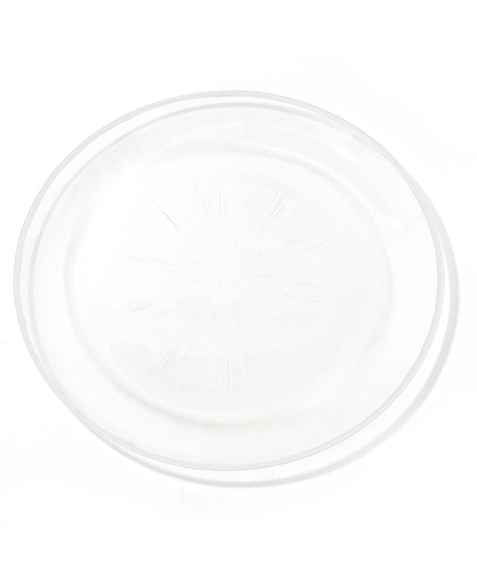 Jay Companies Elite Glass Charger Plates With White Rim 6-Piece Set 13"D