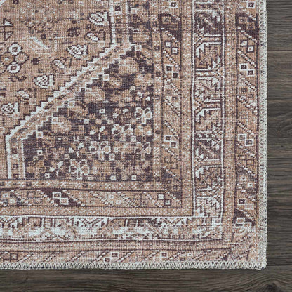 Barny Brown Flat Pile Washable Rug - Clearance
