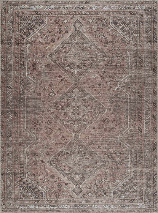Barny Brown Flat Pile Washable Rug - Clearance