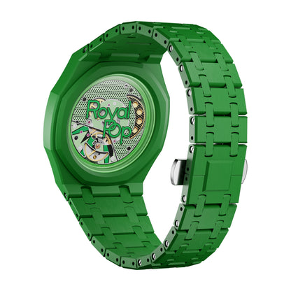 AP x Swatch Royal Pop Integrated Link Bracelet Band – Emerald Green – Vertical Crown Edition | Waloo Watch Bands