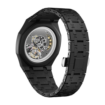 AP x Swatch Royal Pop Integrated Link Bracelet Band – Midnight Black – Vertical Crown Edition | Waloo Watch Bands