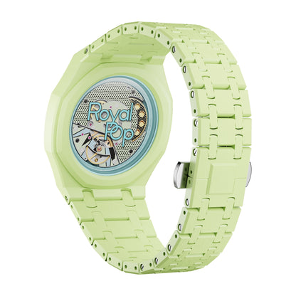 AP x Swatch Royal Pop Integrated Link Bracelet Band – Pistachio Mint – Vertical Crown Edition | Waloo Watch Bands