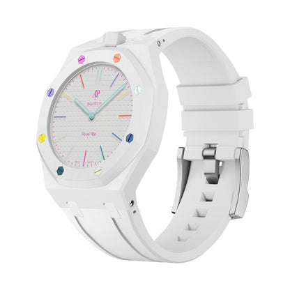 AP x Swatch Royal Pop Performance Band – Arctic White – Vertical Crown Edition | Waloo Watch Bands