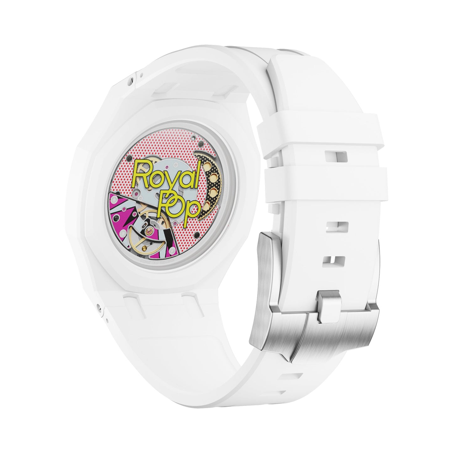 AP x Swatch Royal Pop Performance Band – Arctic White – Vertical Crown Edition | Waloo Watch Bands