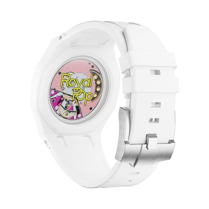 AP x Swatch Royal Pop Performance Band – Arctic White – Vertical Crown Edition | Waloo Watch Bands