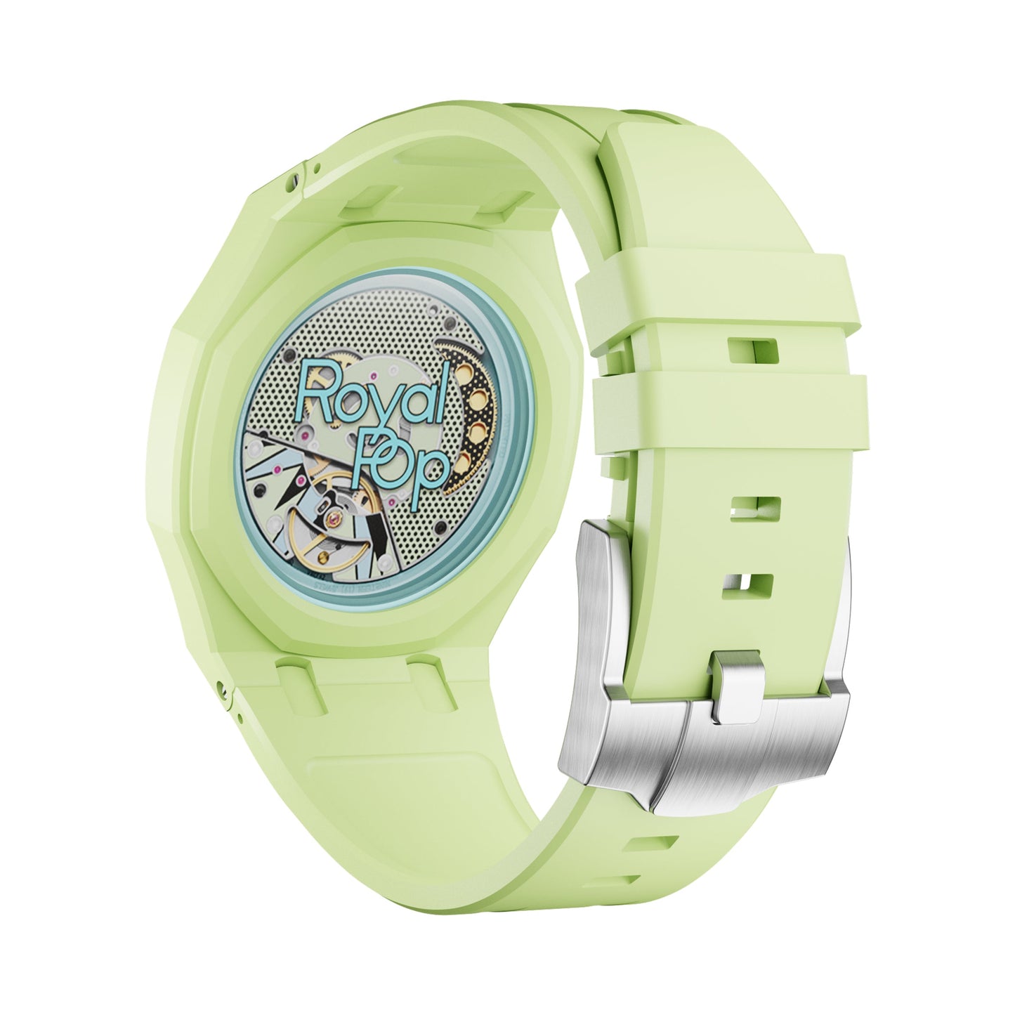 AP x Swatch Royal Pop Performance Band – Pistachio Mint – Vertical Crown Edition | Waloo Watch Bands