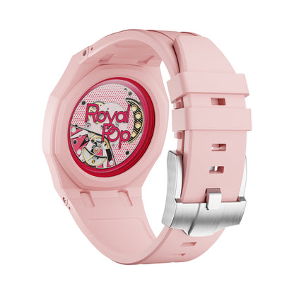 AP x Swatch Royal Pop Performance Band – Rosé Pink – Vertical Crown Edition | Waloo Watch Bands