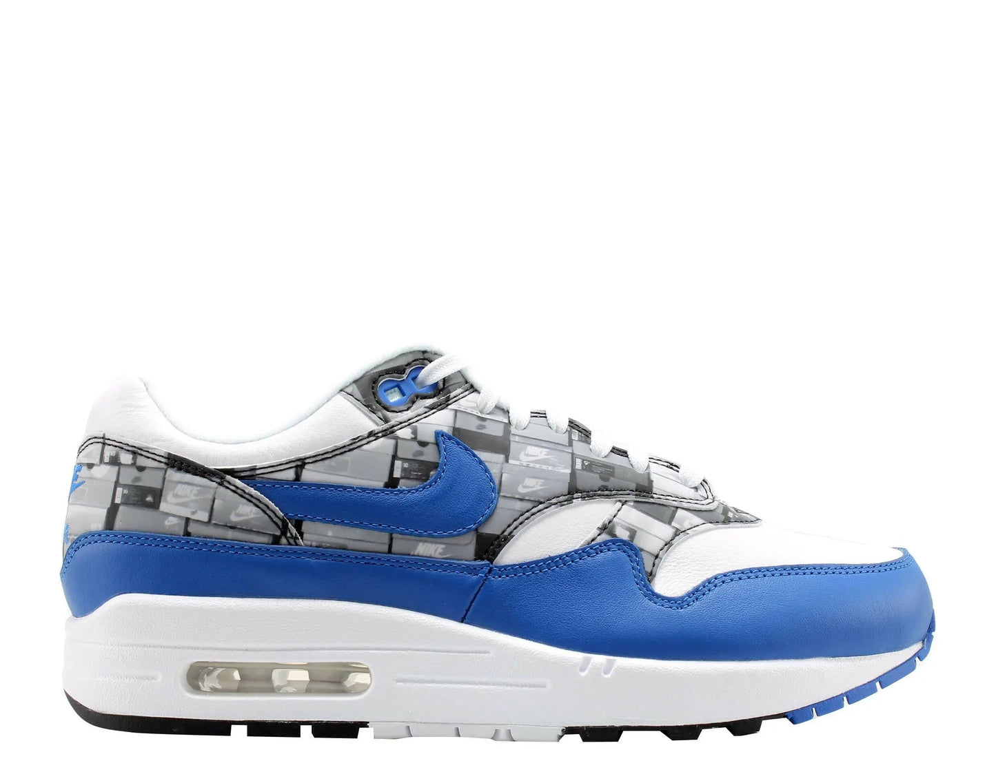 Nike Air Max 1 Print Men Running Sneakers White/Game Royal-Neutral Grey