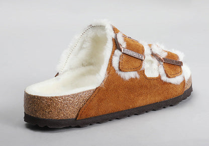 [1001128] Unisex Birkenstock Arizona Shearling Suede Leather (Regular Width)