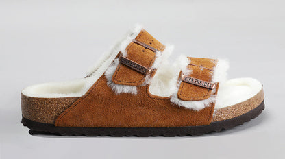 [1001128] Unisex Birkenstock Arizona Shearling Suede Leather (Regular Width)
