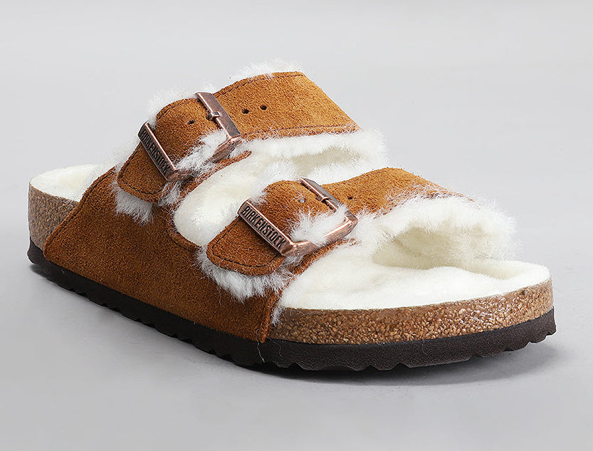 [1001128] Unisex Birkenstock Arizona Shearling Suede Leather (Regular Width)