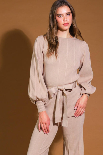 Smile When Your Sad With Sweater Top and Pant Set