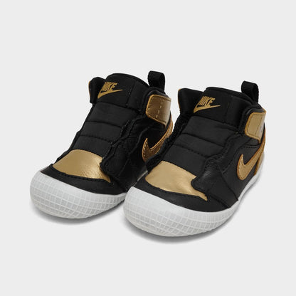 [AT3745-071] INFANT AIR JORDAN  RETRO 1 CRIB BOOTIE 'BLACK METALLIC GOLD'