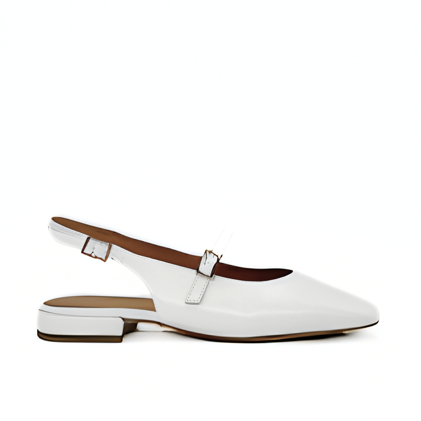 Athena Mary Jane Flats - White