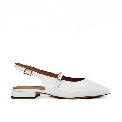 Athena Mary Jane Flats - White