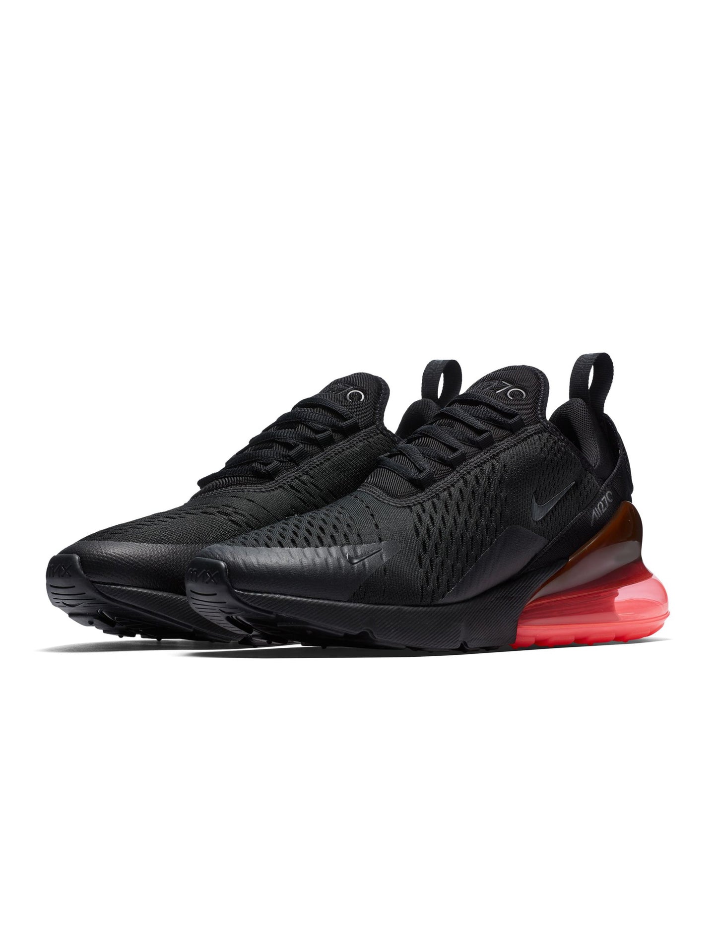 Nike Mens Air Max 270 Black/Black-Hot Punch