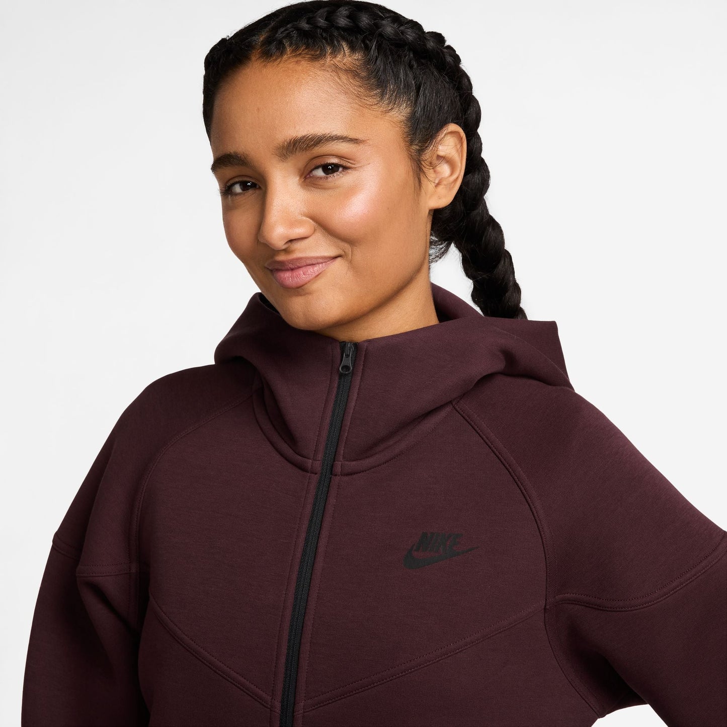 Nike Womens Sportswear Tech Fleece Windrunner  Hoodie- Burgundy Crush