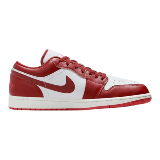 Nike Air Jordan 1 Low SE Men's Sneakers — White & Dune Red Low-Top