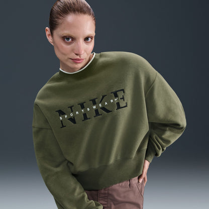 Nike Womens Phoenix Oversized Crewneck - Medium Olive