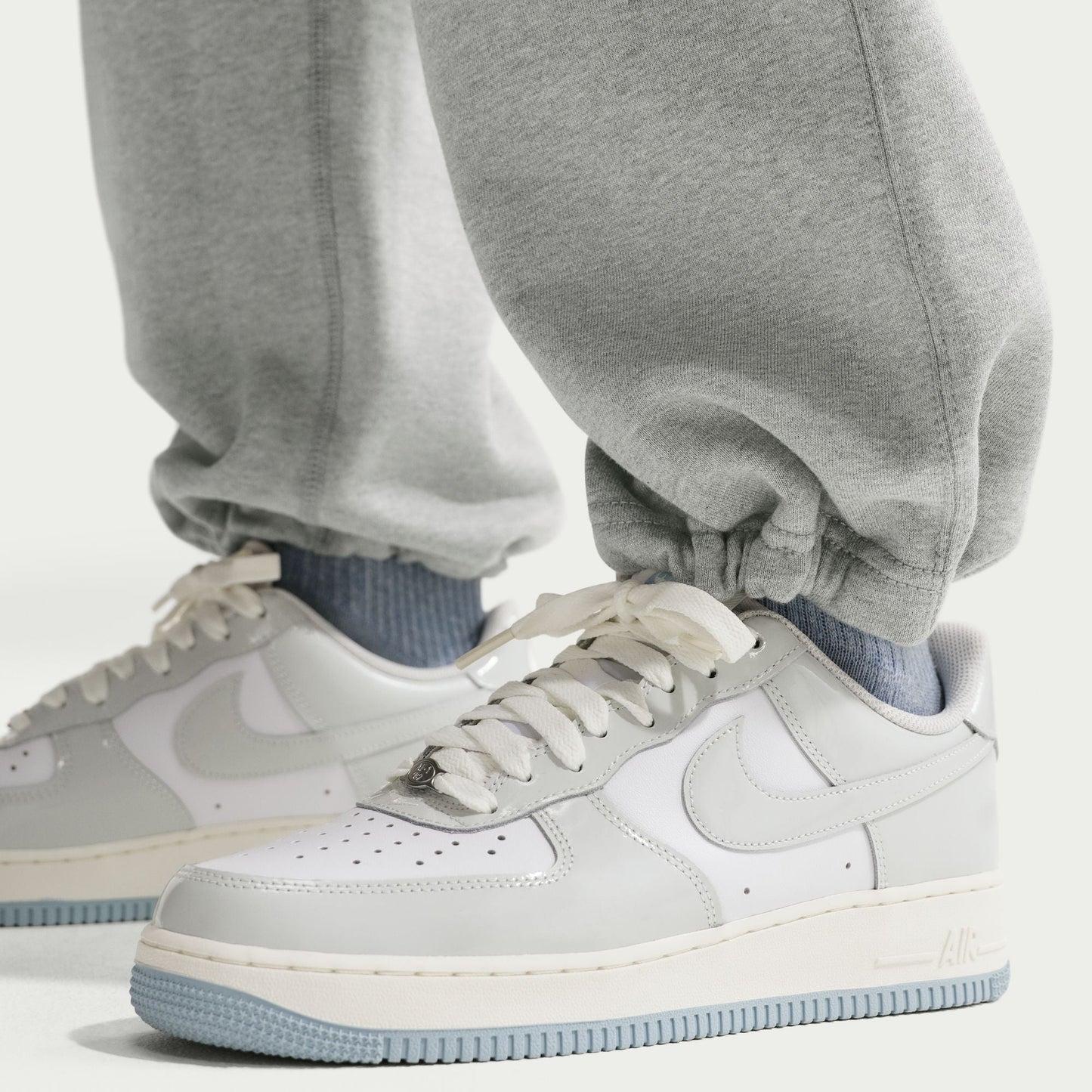 Nike Mens Solo Swoosh Joggers - Grey/White