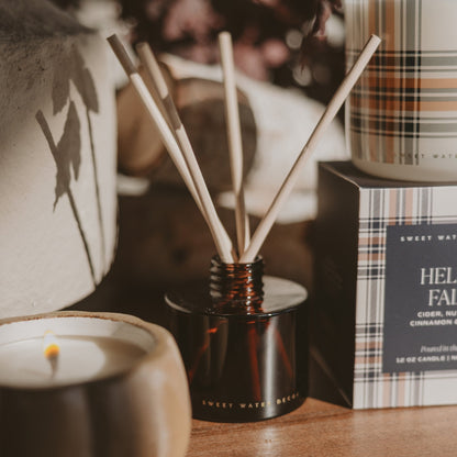 Warm and Cozy Amber Tinted Glass Jar Reed Diffuser