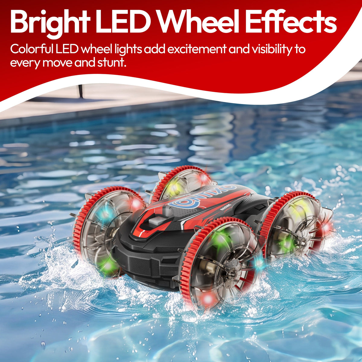 Contixo AV1 Amphibious RC Car | 4WD Remote Control Land & Water Stunt Vehicle