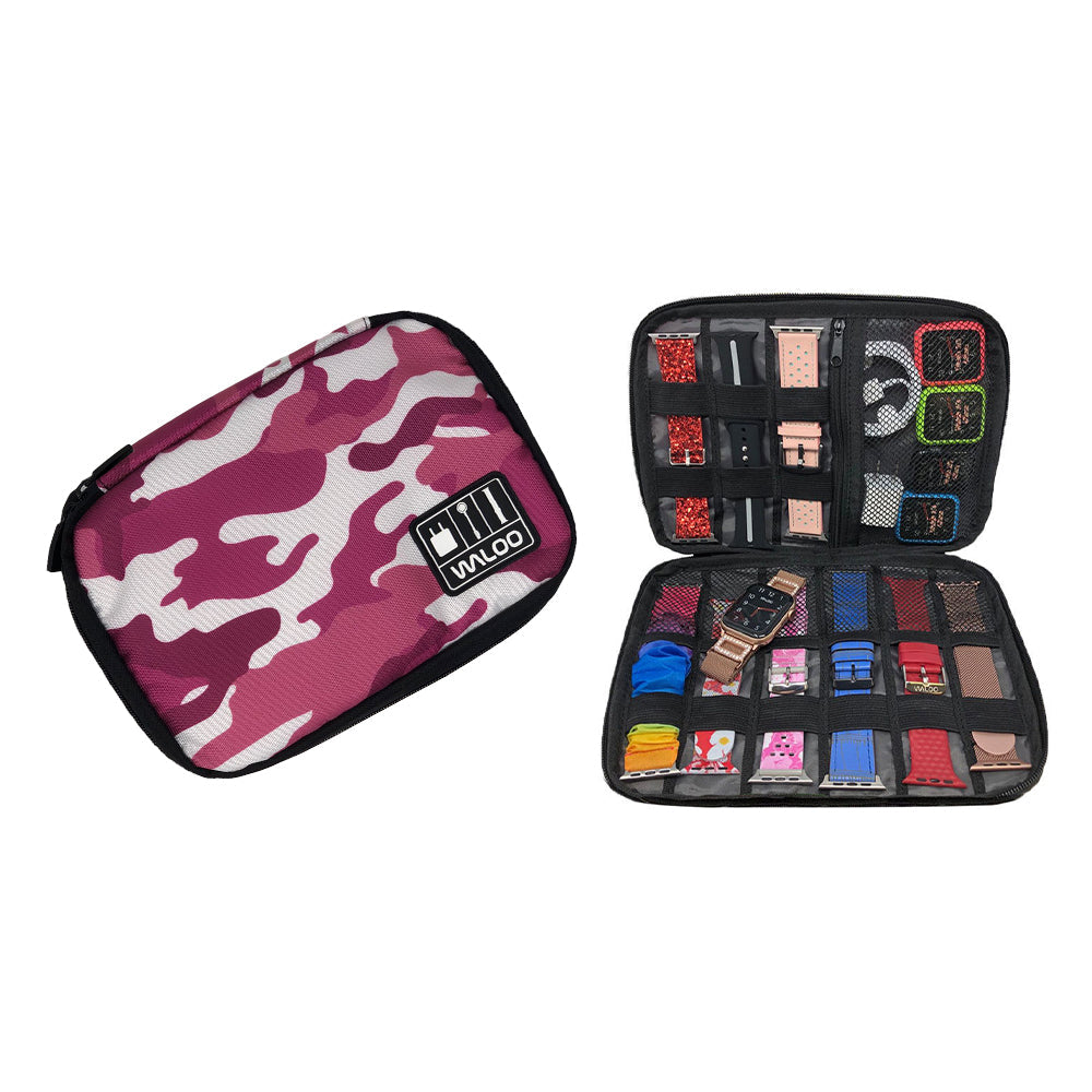 Waloo Smart Watch Band, Case & Cable Organizer W/Zipper