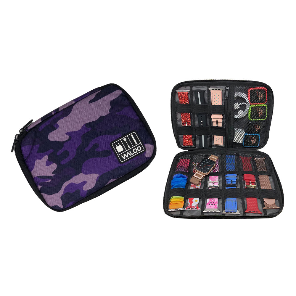 Waloo Smart Watch Band, Case & Cable Organizer W/Zipper