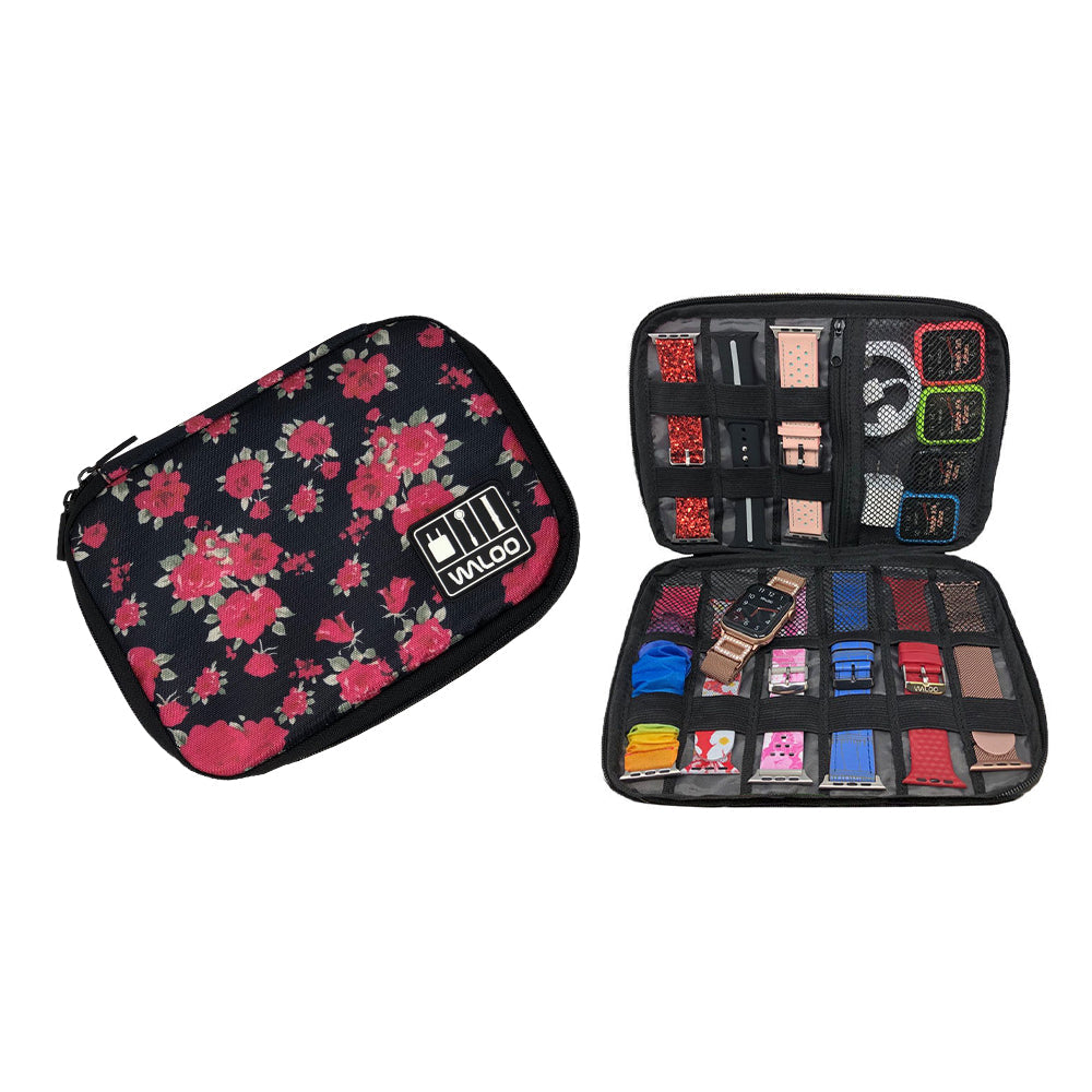 Waloo Smart Watch Band, Case & Cable Organizer W/Zipper