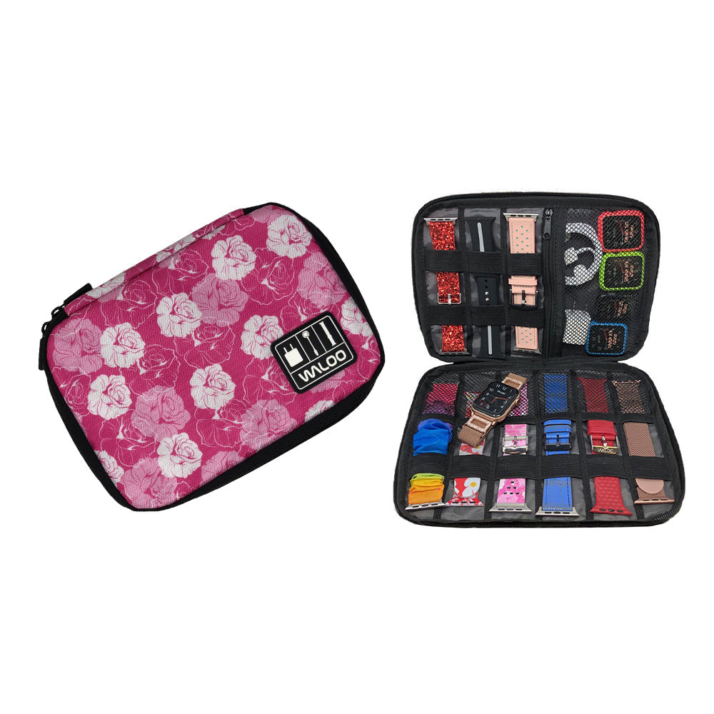 Waloo Smart Watch Band, Case & Cable Organizer W/Zipper