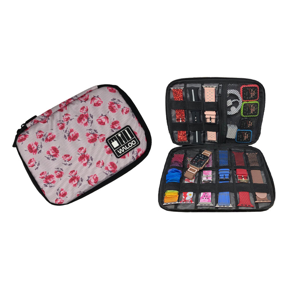 Waloo Smart Watch Band, Case & Cable Organizer W/Zipper