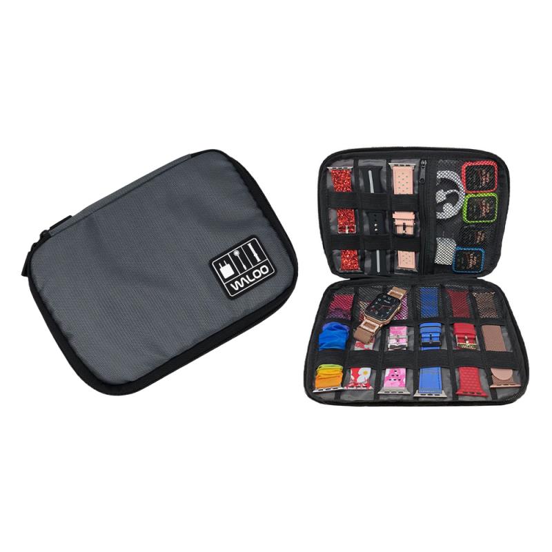 Waloo Smart Watch Band, Case & Cable Organizer W/Zipper