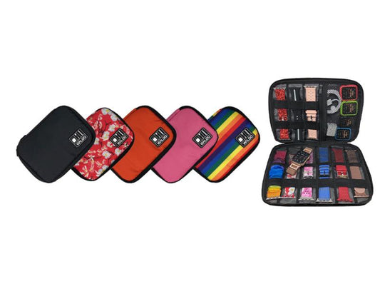 Waloo Smart Watch Band, Case & Cable Organizer W/Zipper