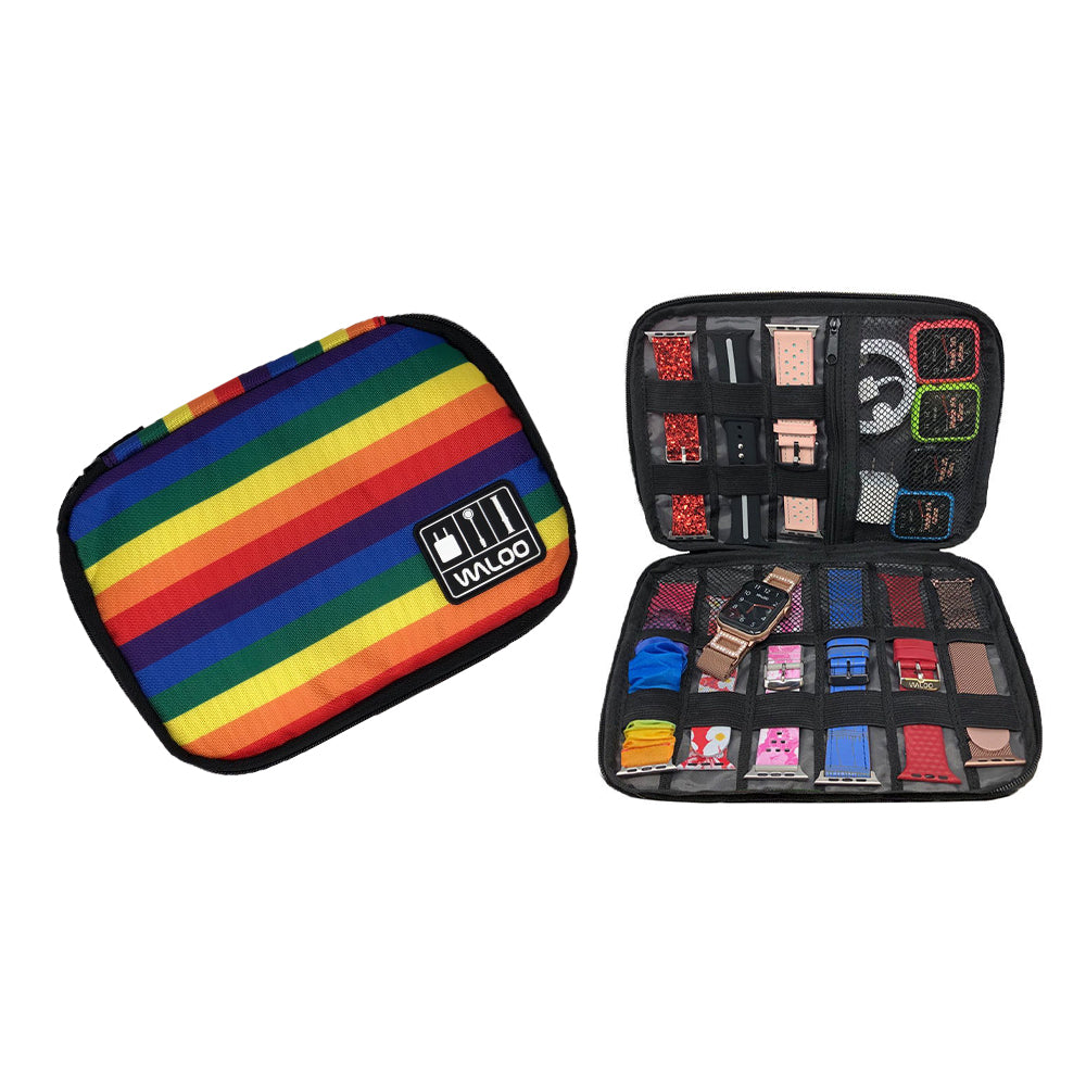 Waloo Smart Watch Band, Case & Cable Organizer W/Zipper