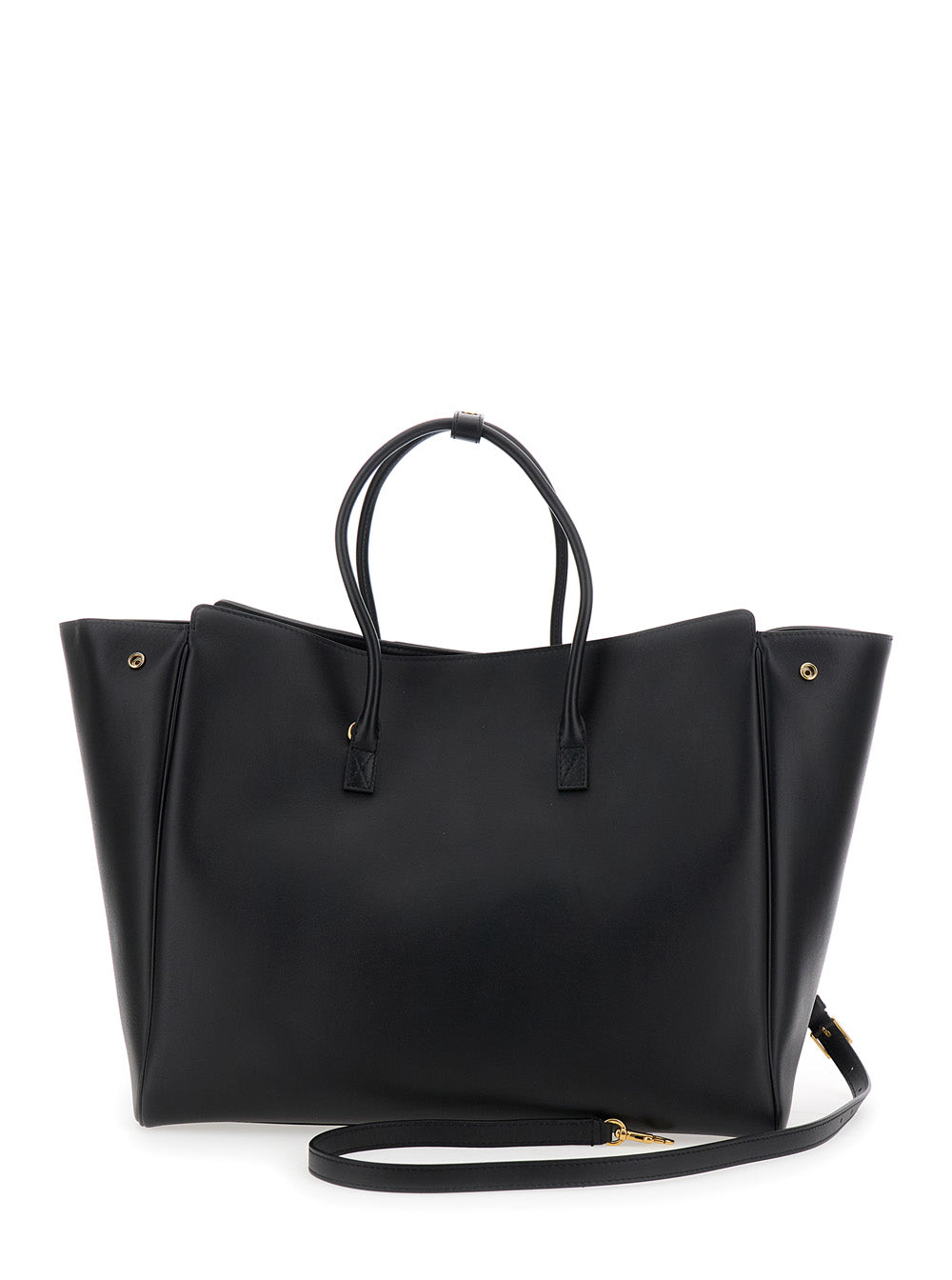 Medium Black Handbag With Embossed Logo