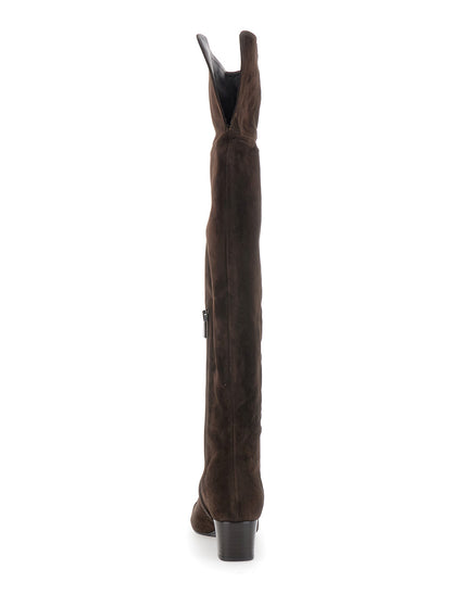 Brown Ankle Boots With Side Zip Closure