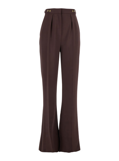 Bordeaux Pants With Jewel Button Details