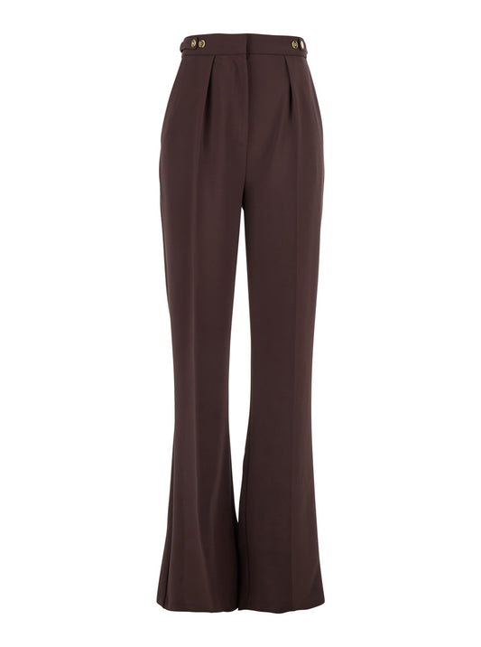 Bordeaux Pants With Jewel Button Details