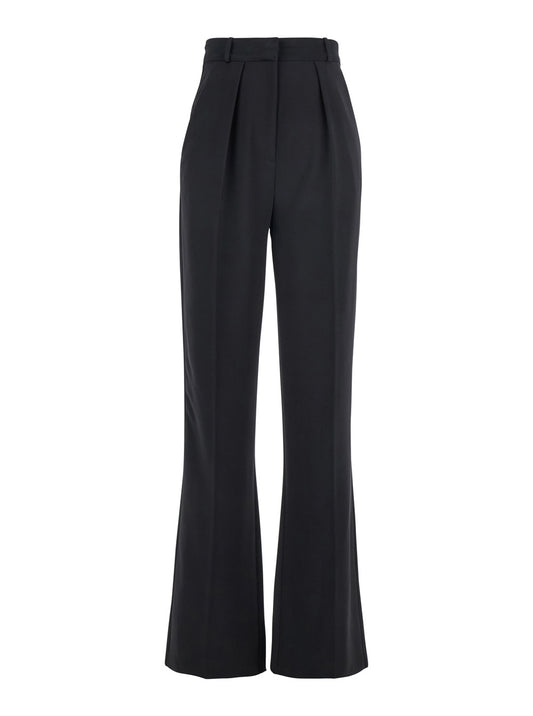 Black Trousers With Pleated Details