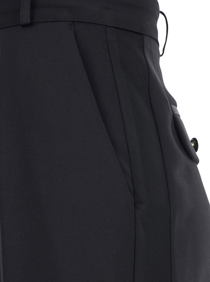 Black Trousers With Pleated Details