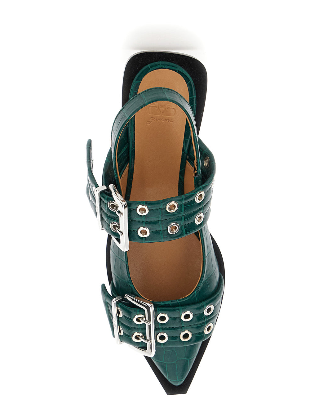 Green Ballet Shoes With Double Buckle