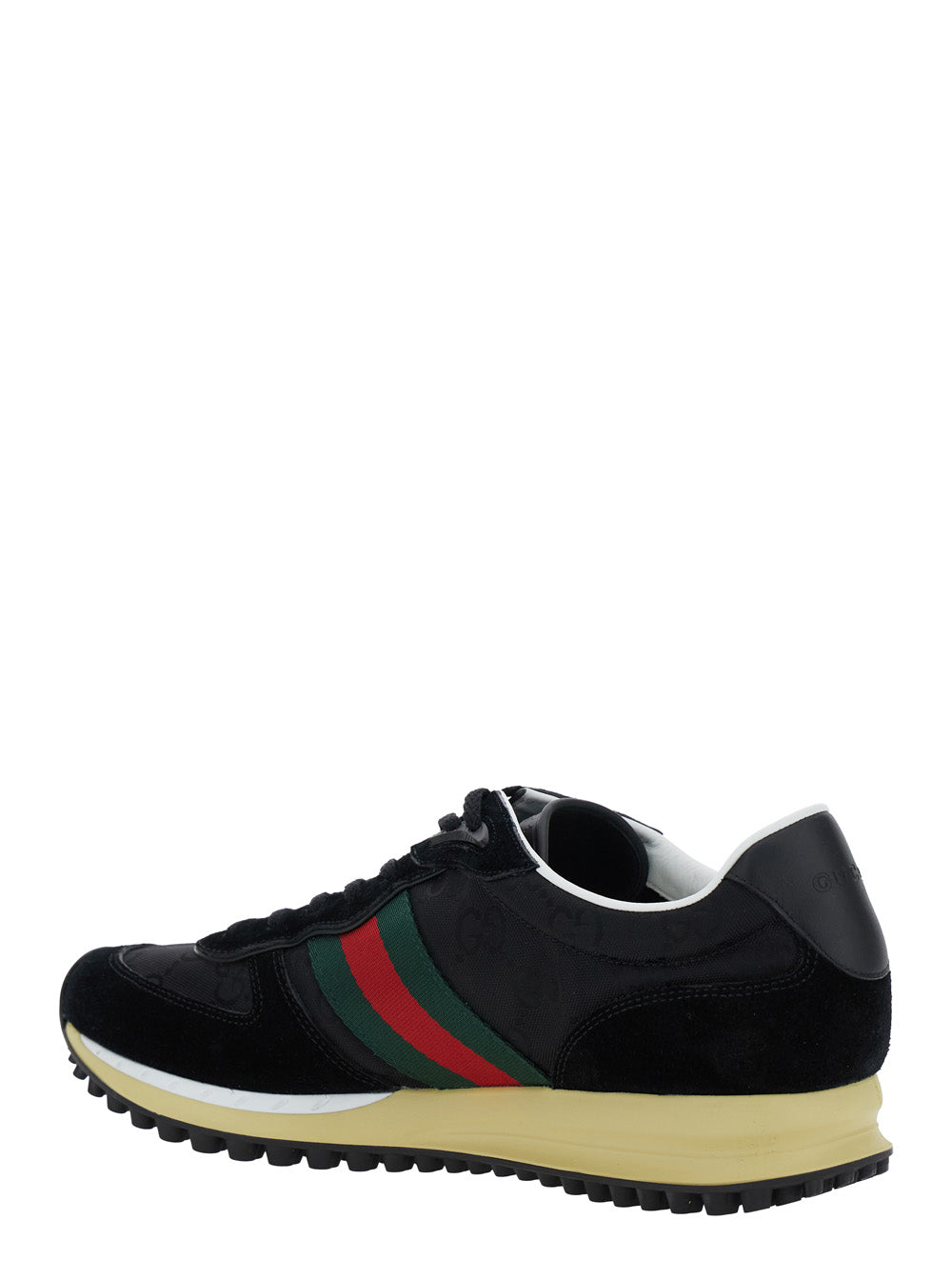 Black Low-Top Sneakers With Side Web Detail