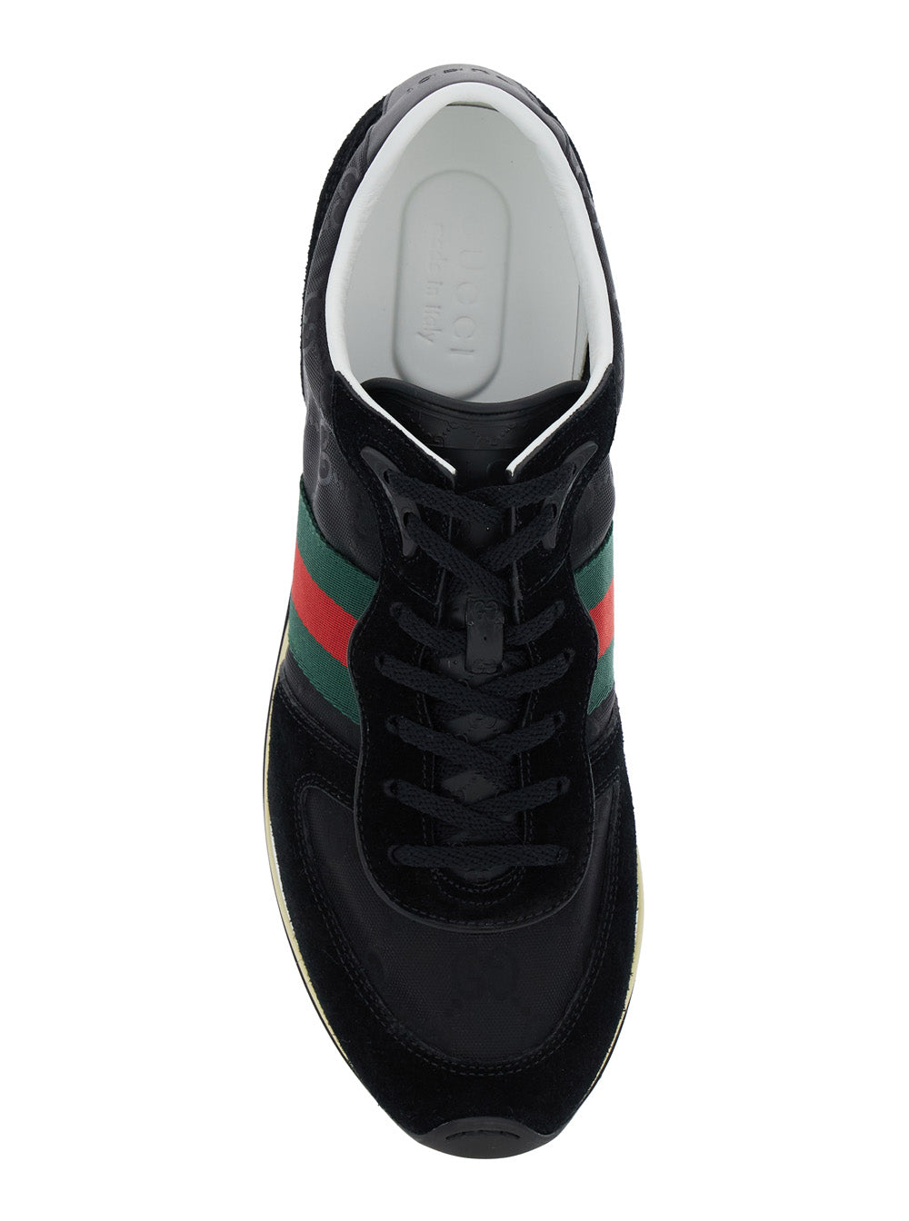 Black Low-Top Sneakers With Side Web Detail